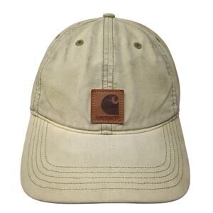 Carhartt Leather Patch Strapback Hat Brown One Size Adjustable Outdoor